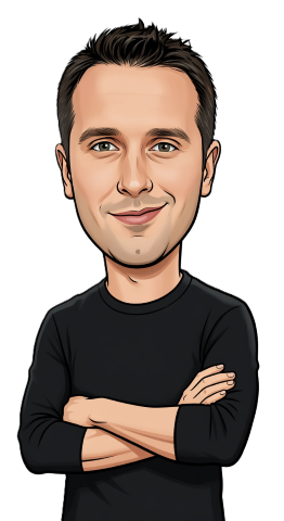 Justin Hall caricature