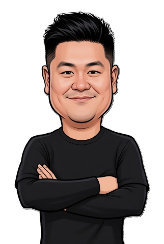 Mario He caricature